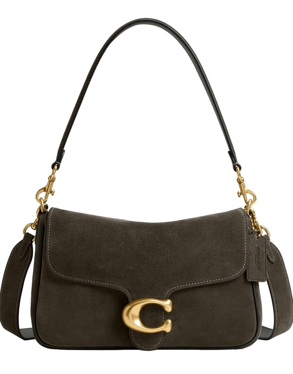 B1-1001 Beautiful New with Tags Olive Suede Soft Tabby Crossbody/Shoulder Bag - Picture 1 of 1